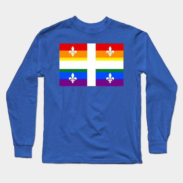 Quebec LGBTQ Pride Flag Long Sleeve T-Shirt by popkulturniy